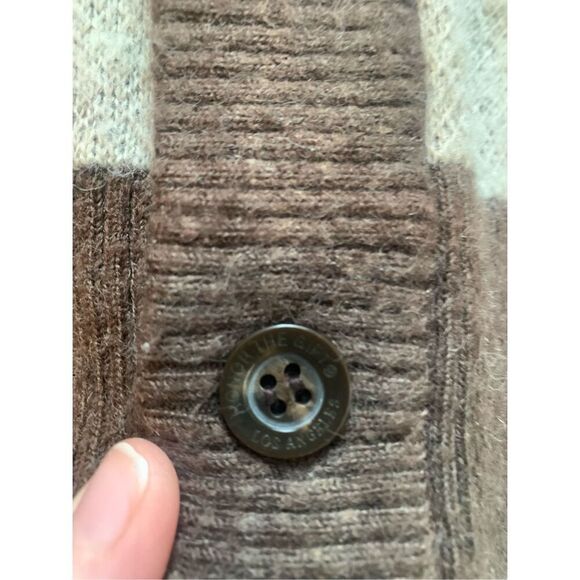 Honor The Gift Cardigan Sweater Crest Logo Knit‎ Brown Trim Oversized - Picture 13 of 16